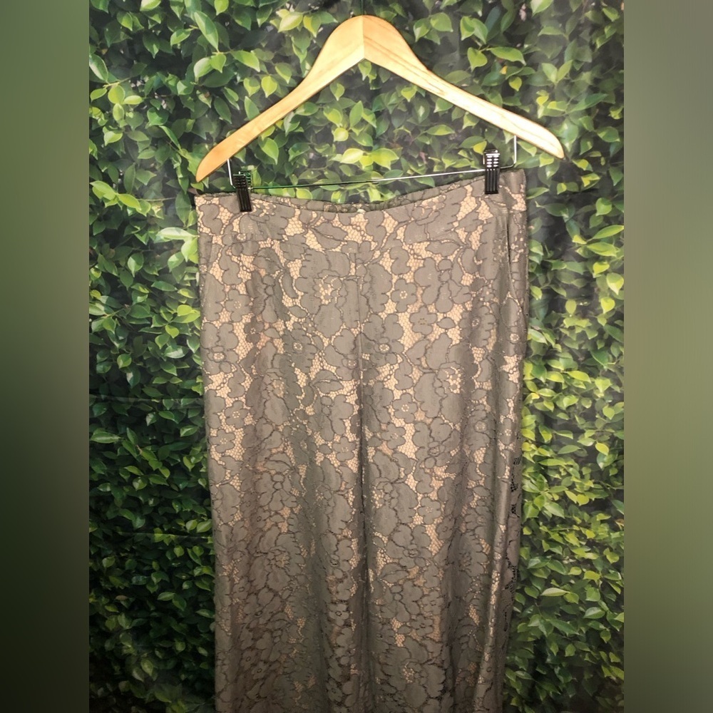 Anthropologie Feather Bone Elegant Gray Lace Pants - Picture 5 of 16